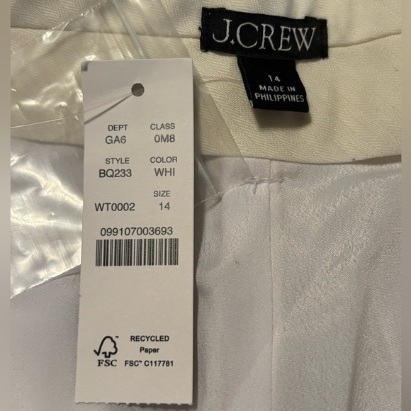 J. Crew High-rise pleated suit short in Chelsea linen-cupro blend, Size 14, NWT - Picture 5 of 6